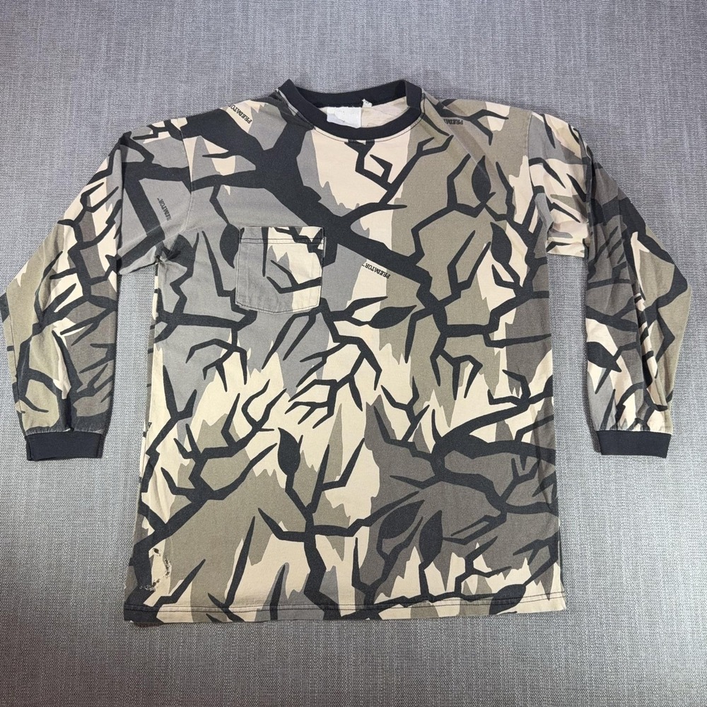 Vintage Predator Camo Shirt Mens Medium Long Sleeve Pocket Hunting Made In USA